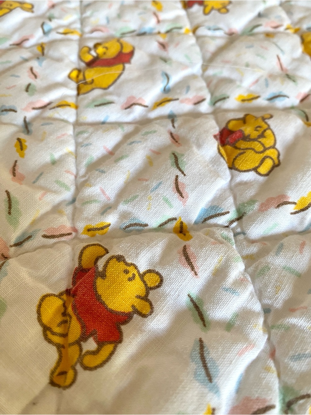 Winnie The Pooh Quilted Cotton Blanket Vintage Sears Roebuck and Co. Made in USA